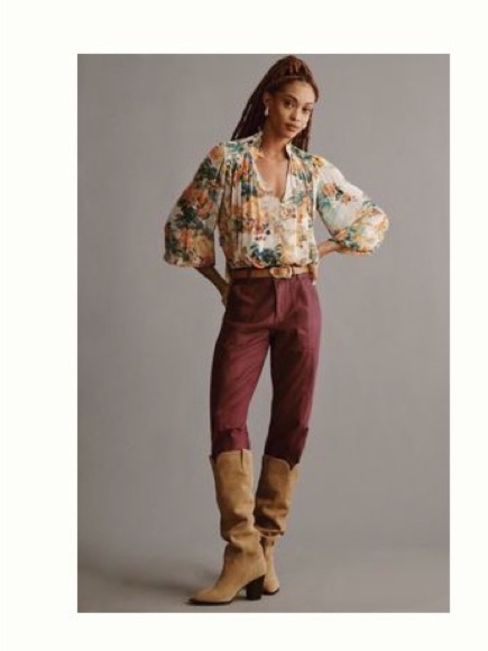 Anthropology Sheer Printed Blouse